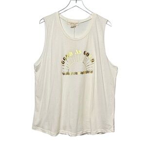 NEW Saltwater Luxe Cream Good As Gold Women’s Muscle Tank Sz 2X